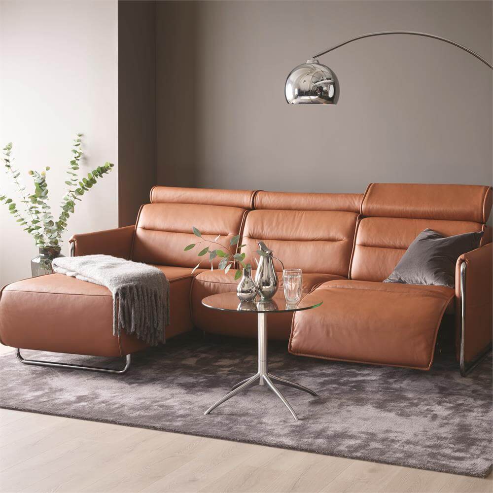 Stressless Emily Three Seater Sofa Power Left with Large Long Seat Leather